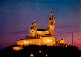 13 - Marseille - Notre Dame De La Garde - Vue De Nuit - CPM - Voir Scans Recto-Verso - Notre-Dame De La Garde, Lift En De Heilige Maagd