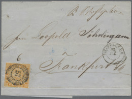 Baden - Marken Und Briefe: 1860/68, 6 Kr. Gelborange Bzw. 7 Kr. Blau, Zwei Einze - Andere & Zonder Classificatie