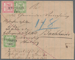 Baden - Marken Und Briefe: 1868, 3 Kr Hellrot In MiF Mit Zwei Werten 1 Kr Grün A - Autres & Non Classés