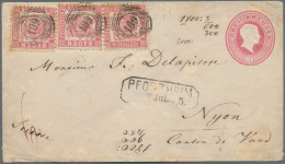 Baden - Marken Und Briefe: 1867, Ganzsache 3 Kr Mit Schöner ZuF Von Drei Werten - Autres & Non Classés