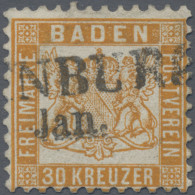 Baden - Marken Und Briefe: 1862, 30 Kr. Lebhaftgelborange, Tiefe Farbe, L 2 LADE - Autres & Non Classés