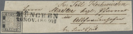 Bayern - Marken Und Briefe: 1849, 1 Kr. Schwarz, Platte 1, Allseits Sehr Breitra - Altri & Non Classificati