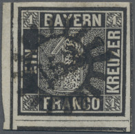 Bayern - Marken Und Briefe: 1850 1 Kr. Tiefschwarz Von Platte 2, Sauber Entwerte - Autres & Non Classés