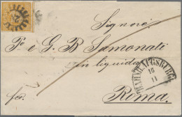 Bayern - Marken Und Briefe: 1850, 18 Kr. Gelborange, Oben Randlinienschnitt, Dre - Autres & Non Classés