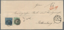 Bayern - Marken Und Briefe: 1862/1867, 6 Kr Blau Und 1 Kr Grün (Staatswappen) Al - Other & Unclassified