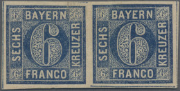 Bayern - Marken Und Briefe: 1862, 6 Kr, Ungebrauchtes, Waagerechtes Luxuspaar Mi - Altri & Non Classificati