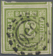 Bayern - Marken Und Briefe: 1862, 12 Kr. Gelbgrün, Farbfrisches, Allseits Breit- - Other & Unclassified
