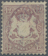 Bayern - Marken Und Briefe: 1870, 12 Kr. Dunkelbraunpurpur, Wz X, Violettblauer - Other & Unclassified