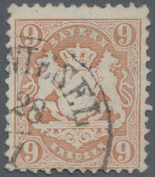 Bayern - Marken Und Briefe: 1873, 9 Kr. Braun, Wz. X, Sauber Gestempeltes Kabine - Other & Unclassified