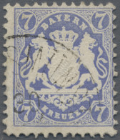 Bayern - Marken Und Briefe: 1875, 7 Kr. Dunkelultramarin, Sauber Gestempeltes Pr - Autres & Non Classés