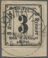 Bayern - Portomarken: 1862, 3 Kr Schwarz Auf Weiß, Briefstück Mit Stempel "LUDWI - Altri & Non Classificati