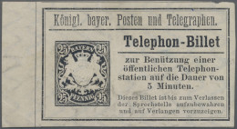 Bayern - Telefon-Billets: 1891, 25 Pf. Schwarz Ungez. Mit Wz, Ungebraucht O. G. - Sonstige & Ohne Zuordnung