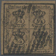 Braunschweig - Marken Und Briefe: 1857 4/4 Gr. Schwarz Auf Gelbbraunem, Weichen - Brunswick