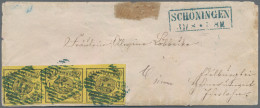 Braunschweig - Marken Und Briefe: 1861, 1 Sgr Schwarz Auf Gelb, Waagerechter Dre - Brunswick
