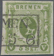 Bremen - Marken Und Briefe: 1859, 5 Sgr, Breitrandiges, Schön Gestempeltes Kabin - Brême