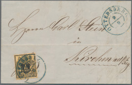 Hannover - Marken Und Briefe: 1855, 1/10 Th Schwarz Auf Orangem Netzwerk, überge - Hanovre