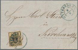 Hannover - Marken Und Briefe: 1855, 1/10 Th Schwarz Auf Orangem Netzwerk, überge - Hannover