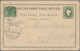 Helgoland - Ganzsachen: 1892, 5 Pf. Antwort-Gs. Mit DR 5 Pf. Ekr. "Helgoland 17 - Helgoland