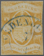 Oldenburg - Marken Und Briefe: 1861, ¼ Gr. Gelborange, Farbfrisch, Zweiseitig Be - Oldenburg