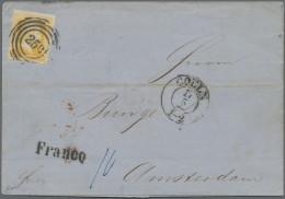 Preußen - Marken Und Briefe: 1858 3 Gr. Orange Mit Klarem Vierring-Nummernstempe - Autres & Non Classés