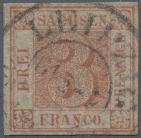 Sachsen - Marken Und Briefe: 1850, 3 Pfg. Lebhaftrot, Platte III, Pos. 17, Farbf - Saxe