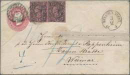 Sachsen - Marken Und Briefe: 1855, 1 Ngr. Schwarz/hellrotkarmin, Waagerechtes Pa - Sachsen