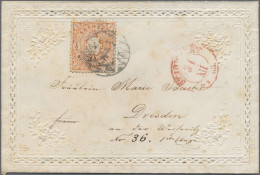 Sachsen - Marken Und Briefe: 1863, 1/2 Neugr. Auf Prägezierbrief (Nst.1 Und Nebe - Saxe