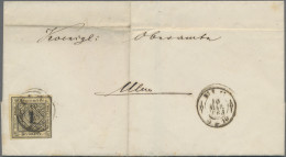 Württemberg - Marken Und Briefe: 1851, 1 Kr Schwarz Auf Altelfenbein, Noch Voll- - Altri & Non Classificati