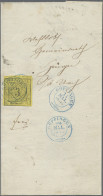 Württemberg - Marken Und Briefe: 1851, 3 Kr. Schw. A. Gelb 3x Auf Dreifach Verwe - Other & Unclassified