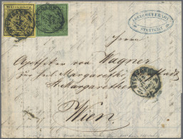 Württemberg - Marken Und Briefe: 1851, 3 Kr. Schwarz Auf Hellgelb, Type II, Link - Andere & Zonder Classificatie