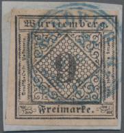 Württemberg - Marken Und Briefe: 1851, 9 Kr. Schwarz Auf Mattrosa, Prachtbriefst - Altri & Non Classificati