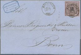 Württemberg - Marken Und Briefe: 1857, 9 Kr. Schw. A. Dkl.rosa, Voll- Bis Breitr - Autres & Non Classés