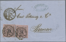 Württemberg - Marken Und Briefe: 1857, 2x 9 Kr. Schw. A. Dkl.rosa, Jeweils 3seit - Sonstige & Ohne Zuordnung