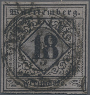 Württemberg - Marken Und Briefe: 1851, 18 Kr. Schwarz A. Bläulichviolett Type I, - Andere & Zonder Classificatie