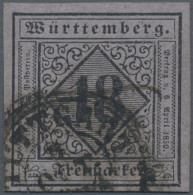 Württemberg - Marken Und Briefe: 1851, 18 Kr. Schwarz A. Bläulichviolett Type II - Andere & Zonder Classificatie