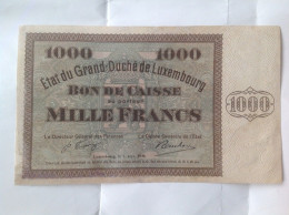 Luxembourg 1000 Francs 1939, Rare - Luxembourg
