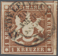 Württemberg - Marken Und Briefe: 1857, 1 Kr. Braun, K 2 SINDELFINGEN, Gut Gerand - Altri & Non Classificati