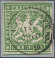 Württemberg - Marken Und Briefe: 1857, 6 Kr. Grün, K 2 CANNSTATT, Prachtbriefstü - Other & Unclassified