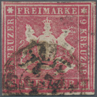 Württemberg - Marken Und Briefe: 1857, 9 Kr. Sattkarmin Mit Plattenfehler I " We - Sonstige & Ohne Zuordnung