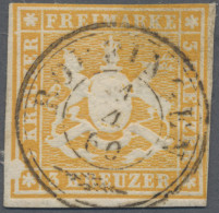 Württemberg - Marken Und Briefe: 1859, 3 Kr. Gelborange, Plattenfehler I, K 2 BO - Autres & Non Classés