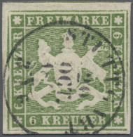 Württemberg - Marken Und Briefe: 1859, 6 Kr. Grün Mit Plattenfehler I "Einbuchtu - Autres & Non Classés