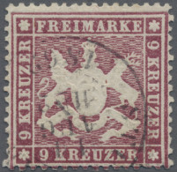 Delcampe - Württemberg - Marken Und Briefe: 1861, 9 Kr. Lilarot, K 2 STUTTGART, Eckbug, Son - Andere & Zonder Classificatie