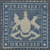 Württemberg - Marken Und Briefe: 1861, 18 Kr. Blau, Ungebraucht Ohne Gummi, Repa - Sonstige & Ohne Zuordnung