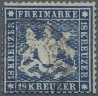 Württemberg - Marken Und Briefe: 1861, 18 Kr. Blau (ArGe PF IV), Sauber Gestempe - Sonstige & Ohne Zuordnung