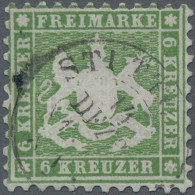 Württemberg - Marken Und Briefe: 1862, 6 Kr. Grün, Plattenfehler I (ArGe PF I), - Autres & Non Classés