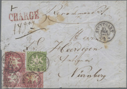 Württemberg - Marken Und Briefe: 1862, 6 Kr. Dunkelgrün Sowie Zwei Exemplare 3 K - Other & Unclassified
