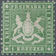 Württemberg - Marken Und Briefe: 1863, 1 Kr Dunkelgrün, Tieffarbiges, Ungebrauch - Otros & Sin Clasificación