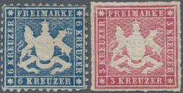 Württemberg - Marken Und Briefe: 1863, 6 Kr. Blau Sowie 1865, 3 Kr. Karmin, Zwei - Altri & Non Classificati