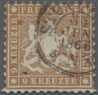 Württemberg - Marken Und Briefe: 1863, 9 Kr. Rötlichbraun Mit Druckzufall (Farbf - Sonstige & Ohne Zuordnung