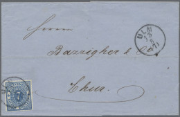 Württemberg - Marken Und Briefe: 1869, 7 Kr. Blau, Drei Tadellose Einzelfrankatu - Other & Unclassified